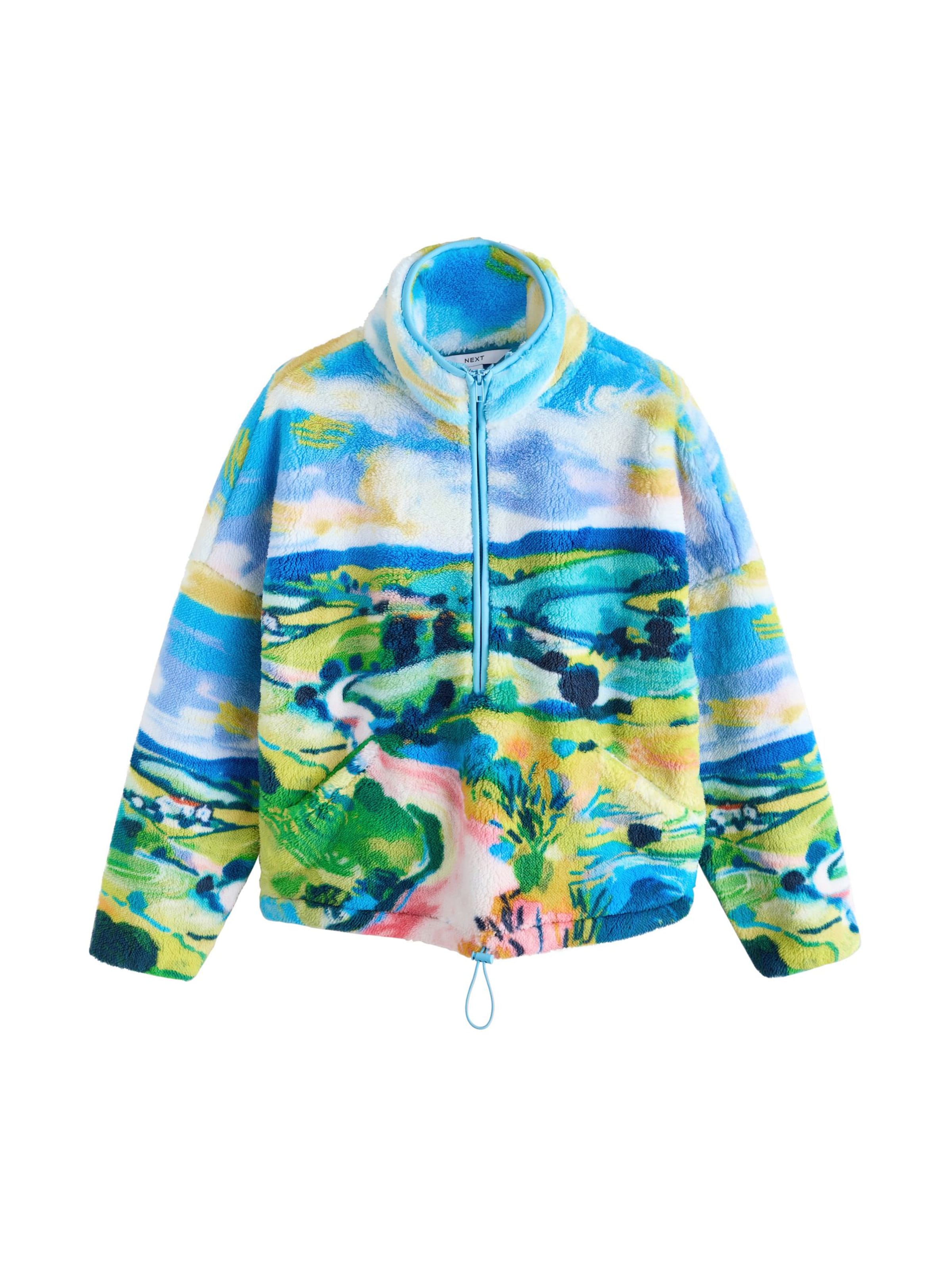 Next Fleece jas in Blauw: voorkant