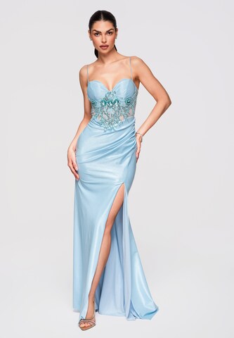 Ombre Evening Dress in Blue: front