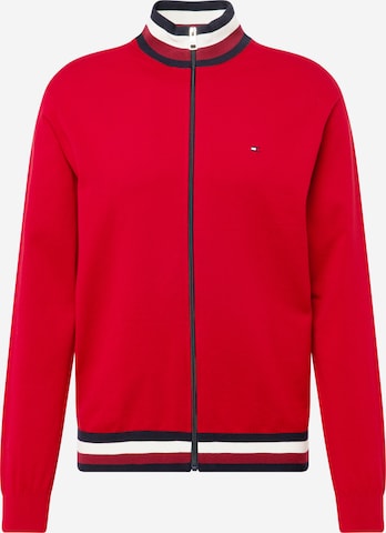 Vestes en maille TOMMY HILFIGER en rouge : devant