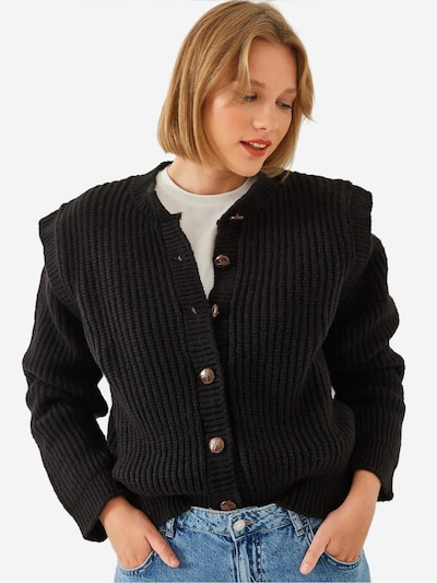 Bianco Lucci Knit Cardigan in S-M in Black, Item view