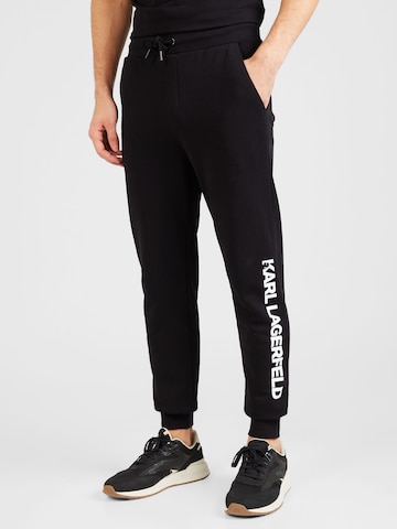 Karl Lagerfeld Tapered Pants in Black: front