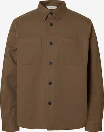 SELECTED Рубашка 'SLHTRAVIS' в Коричневый: спереди