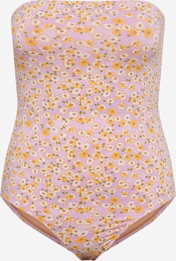 Cotton On Curve Jednodijelni kupaći kostim u zlatno žuta / maslinasta / ljubičasta / bijela, Pregled proizvoda