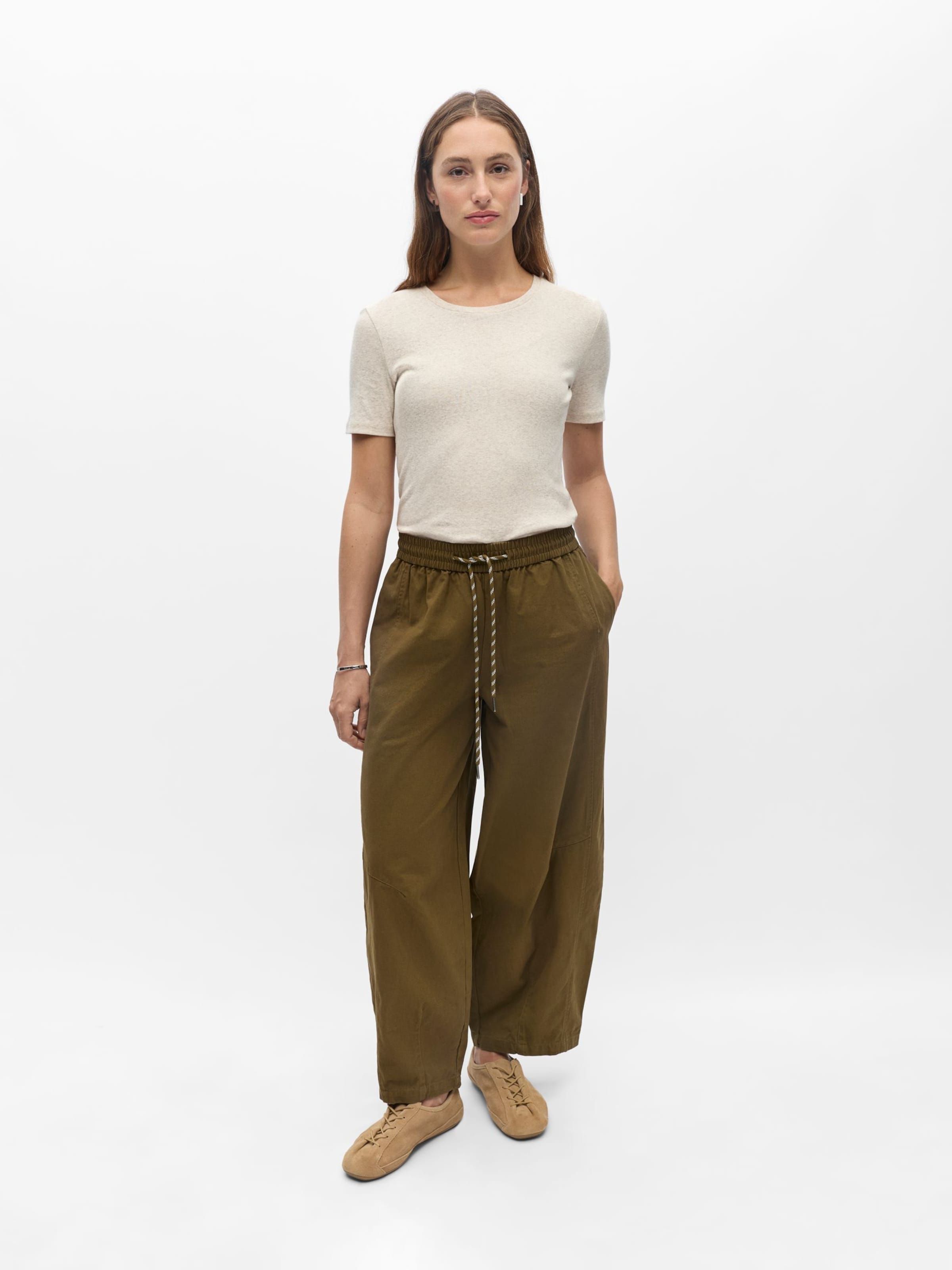 OBJECT Loose fit Pants in Green: front