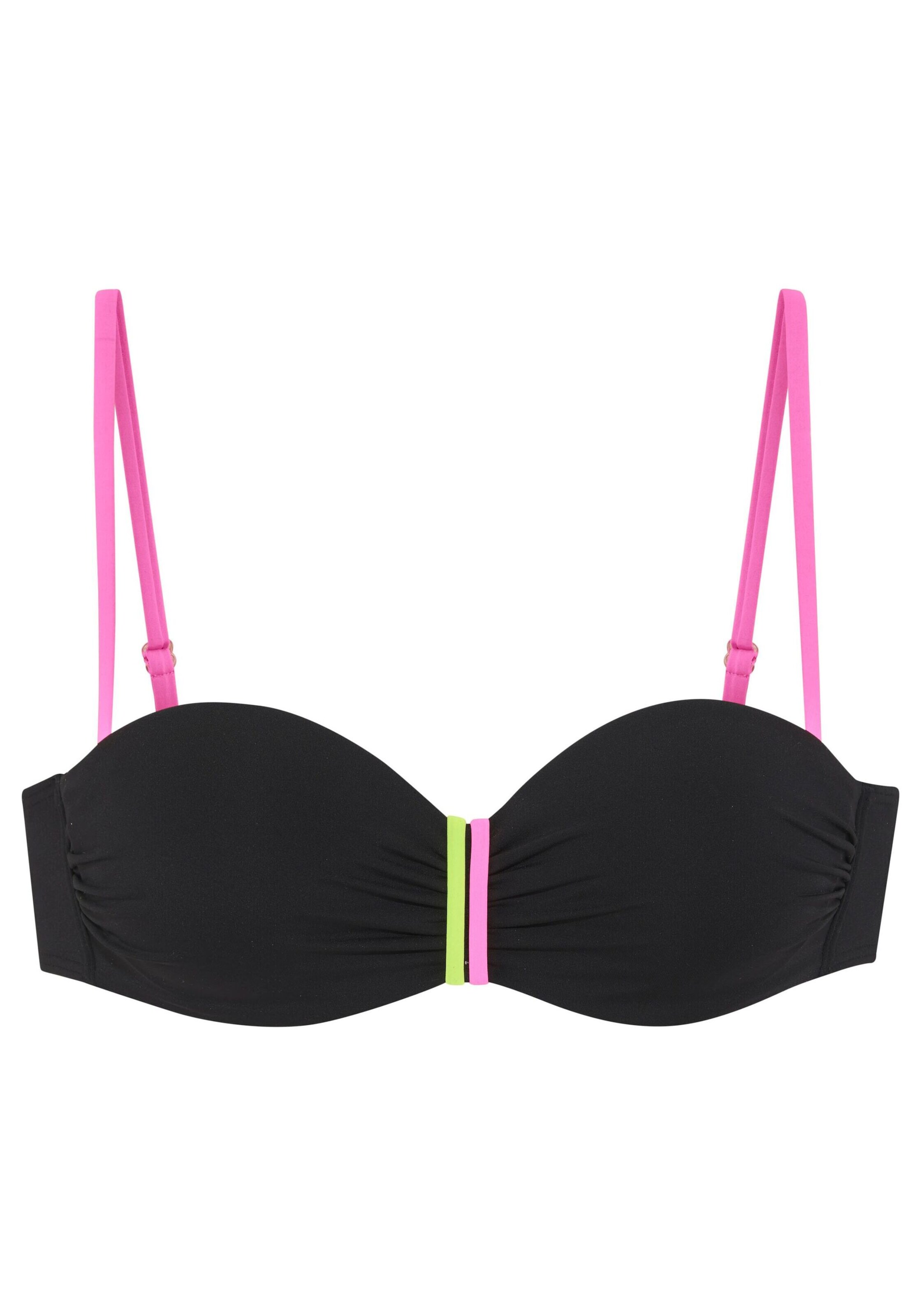 Bandeau Sutien costum de baie de la BUFFALO pe negru: față