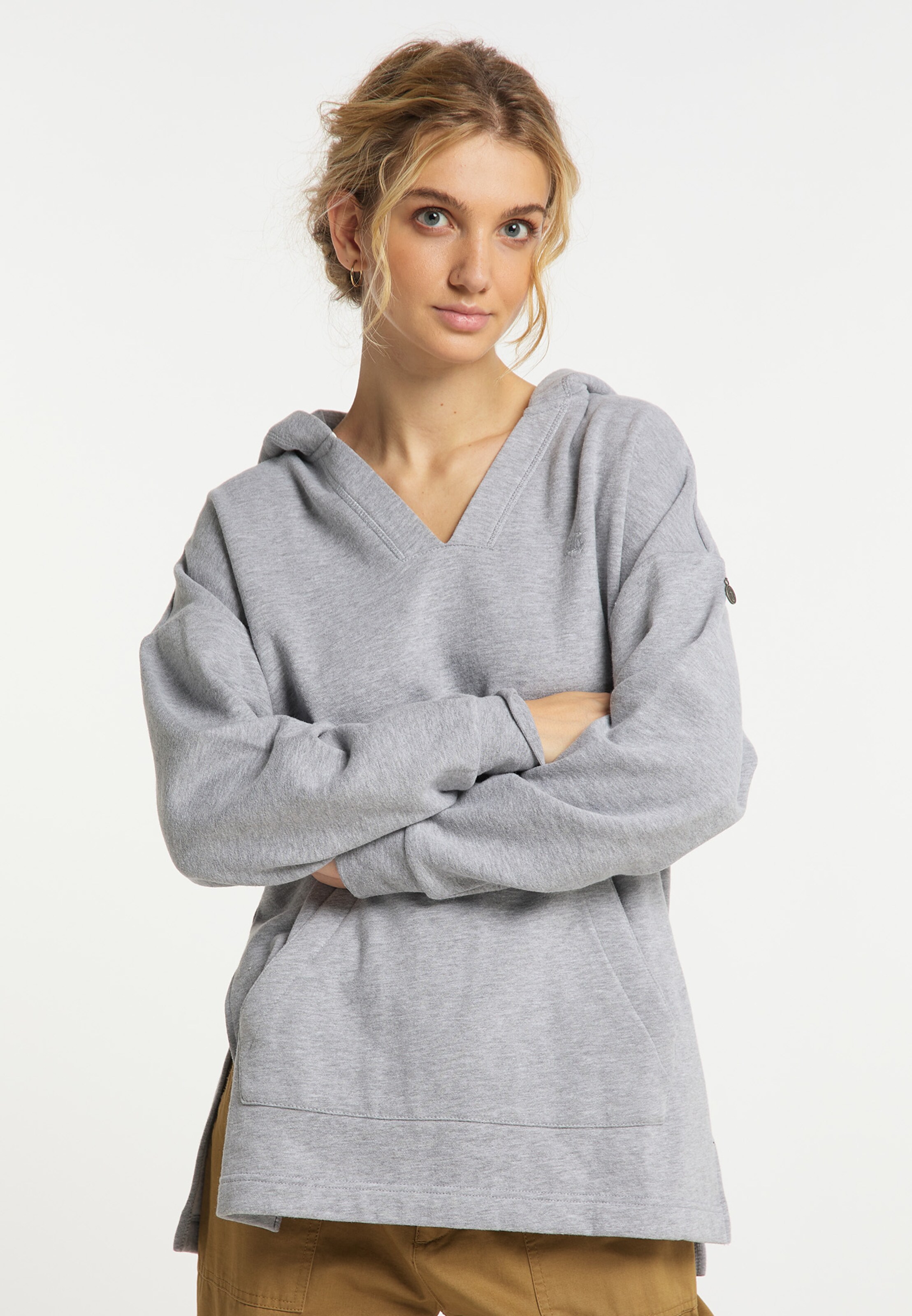 Frauen Pullover & Strick DreiMaster Vintage Pullover in Hellgrau - VN85478 Frauen Pullover & Strick DreiMaster Vintage Pullover in Hellgrau - VN85478
