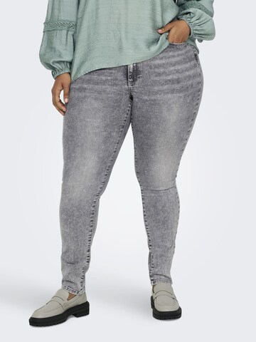 ONLY Carmakoma Skinny Kavbojke 'CARRose' | siva barva: sprednja stran