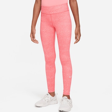 NIKE Skinny Workout Pants in Pink: front