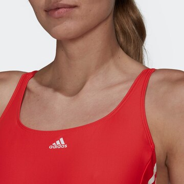 ADIDAS SPORTSWEAR Bralette Active Swimsuit 'Mid 3-Stripes' in Red