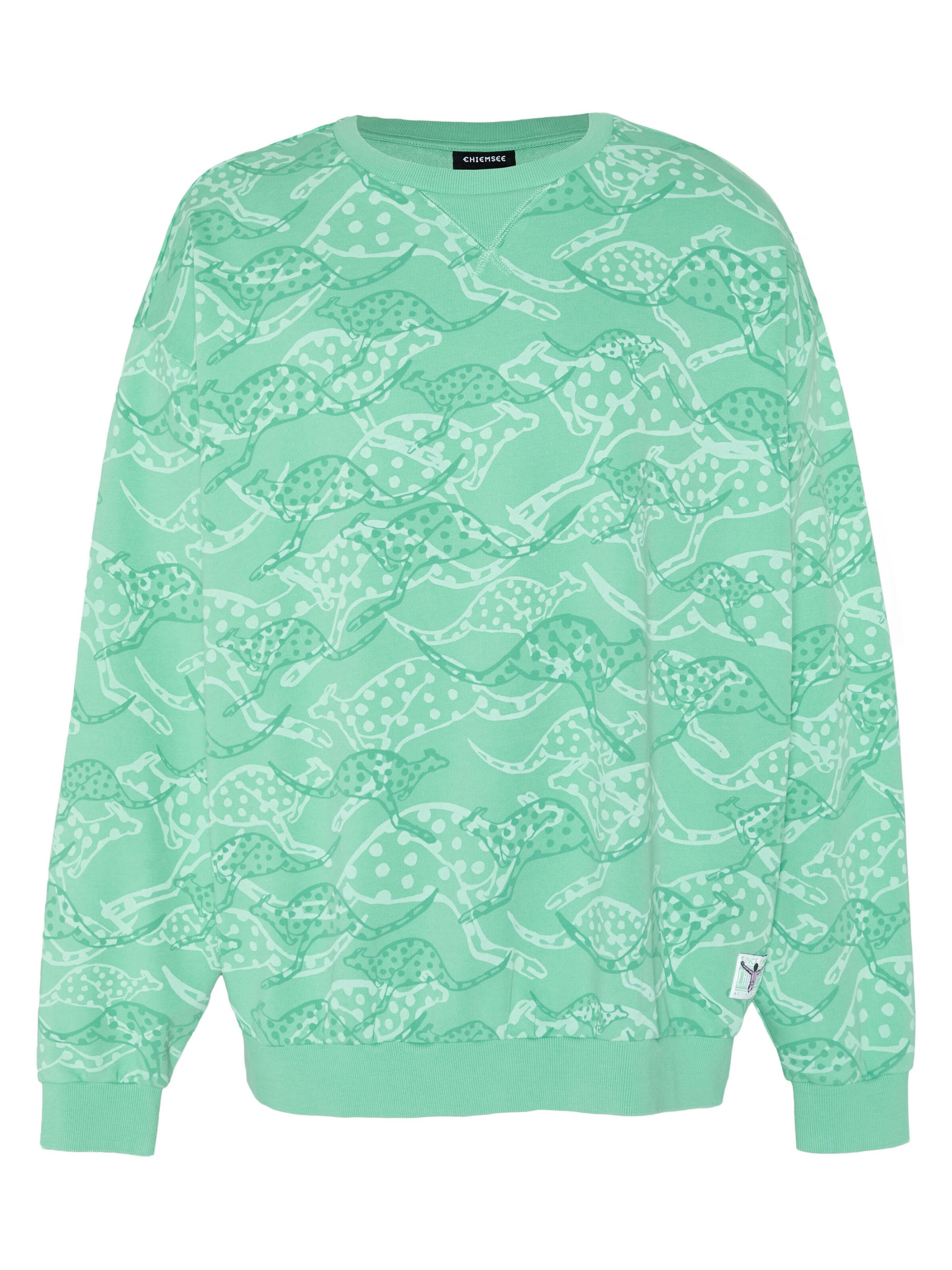 CHIEMSEE Sweatshirt ' mit Känguru-Alloverprint ' in Green: front