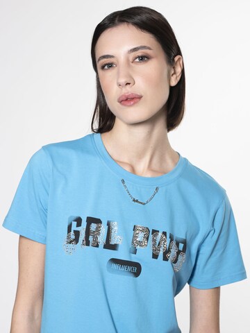 Influencer Shirt 'Girl Power ' in Blue