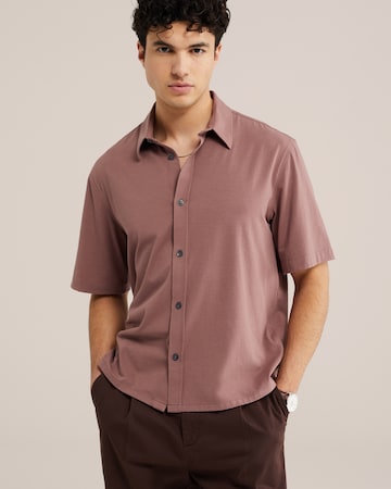 WE Fashion Regular fit Business shirt in Brown: front