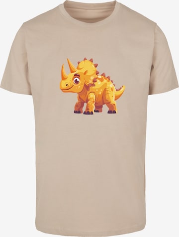 T-Shirt 'Süßer Triceratops Dinosaurier' F4NT4STIC en beige : devant