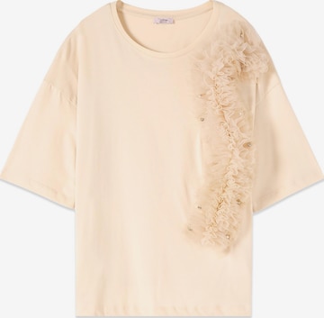 Maglietta di oltre in beige: frontale