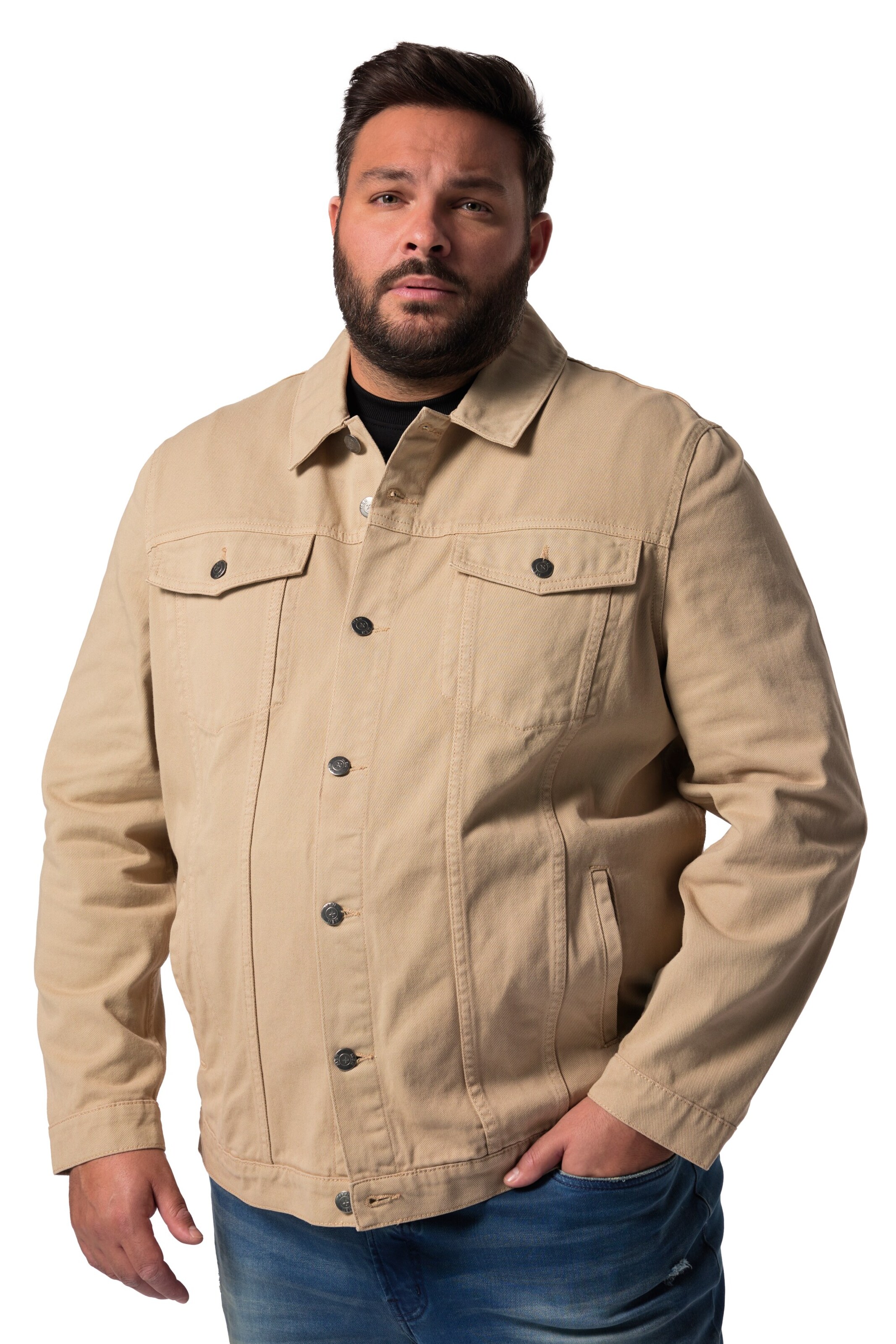 Men Plus Übergangsjacke in Beige: Vorderseite