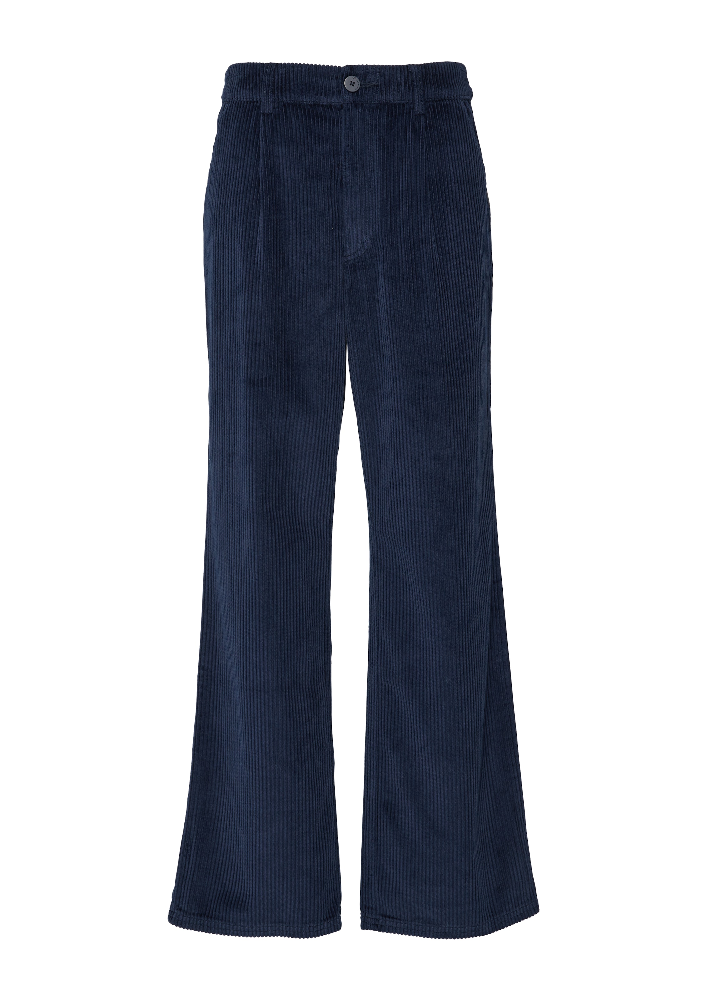 QS Regular Pleat-Front Pants in Blue: front
