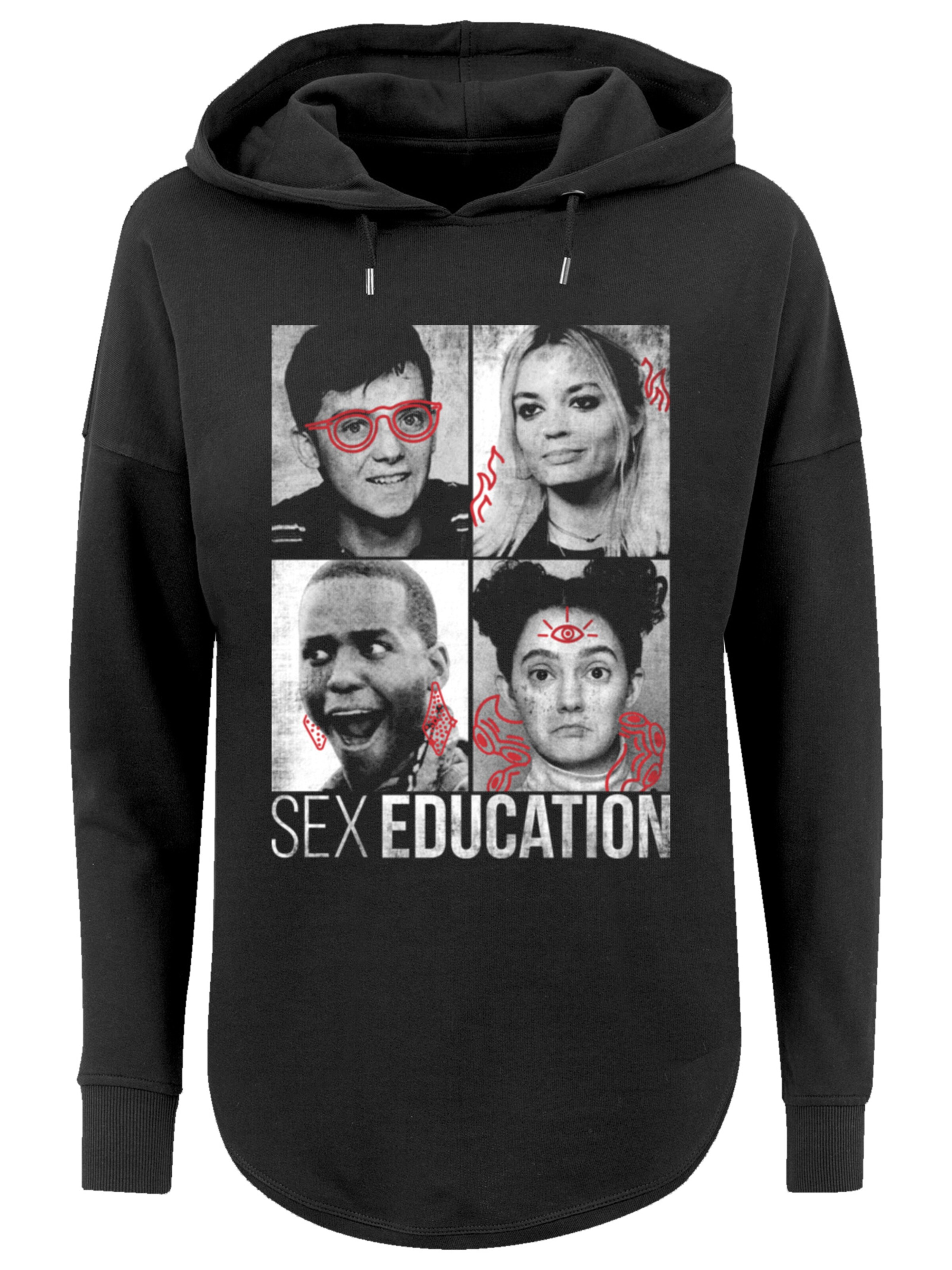 F4NT4STIC Sweatshirt 'Sex Education Class Photos Netflix TV Series' in Zwart: voorkant