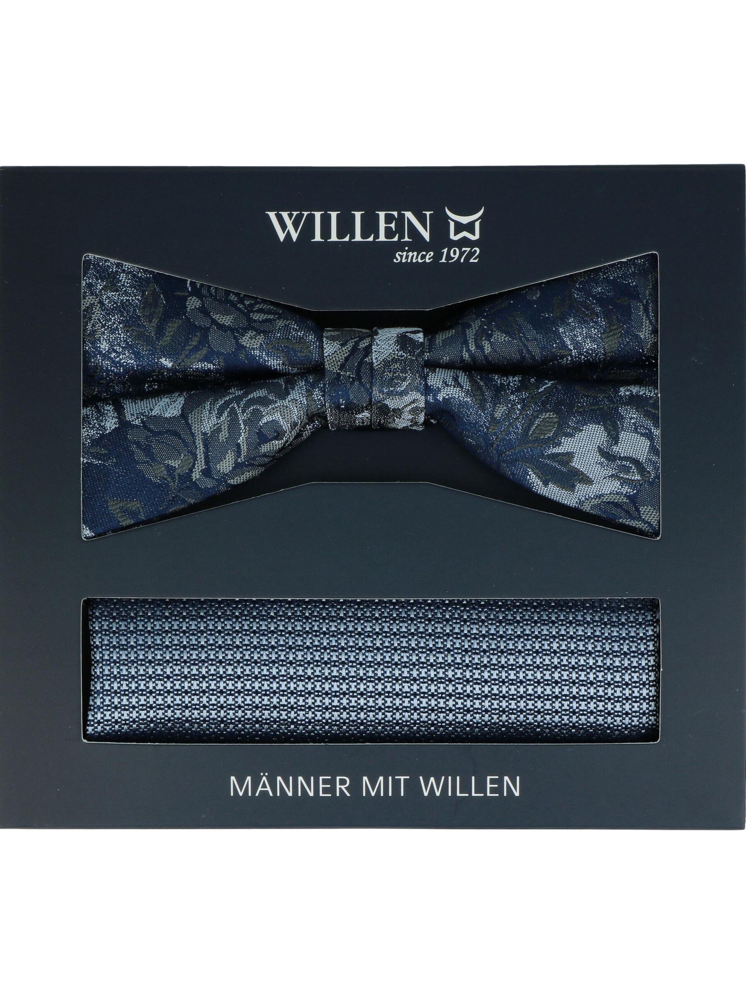 WILLEN Bow Tie 'Set Floral/ Uni' in Blue
