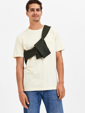 SELECTED HOMME T-Shirt 'Ted' in Gelb