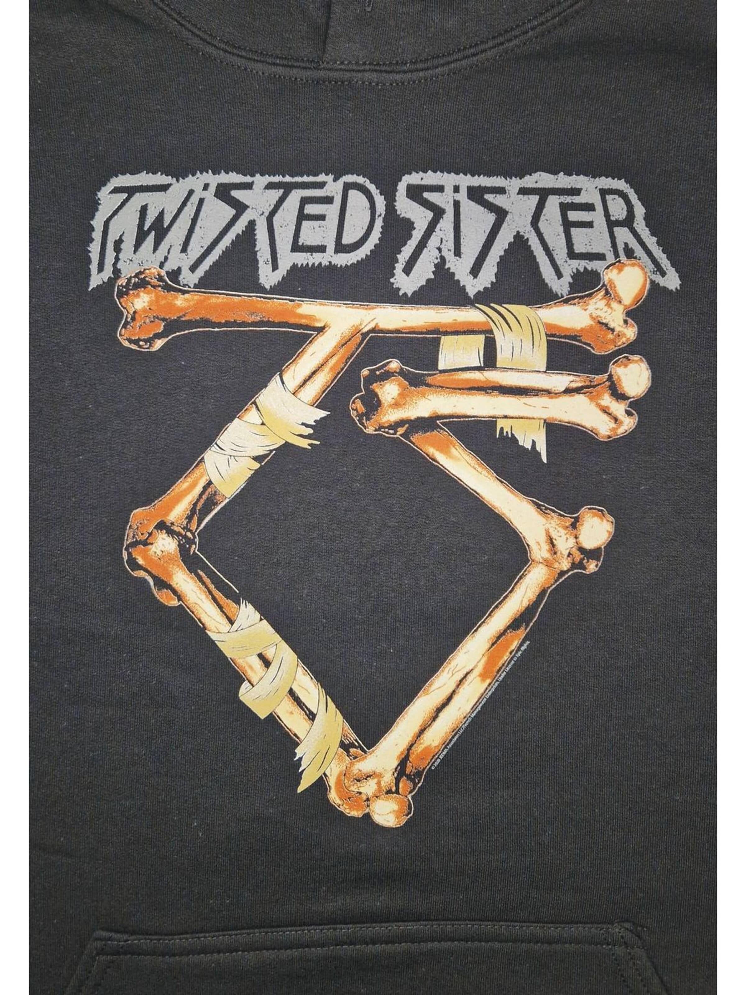 Rockshirts Sweatshirt 'Twisted Sister Bone Logo  Hoodie Kapuzenpullover' i svart