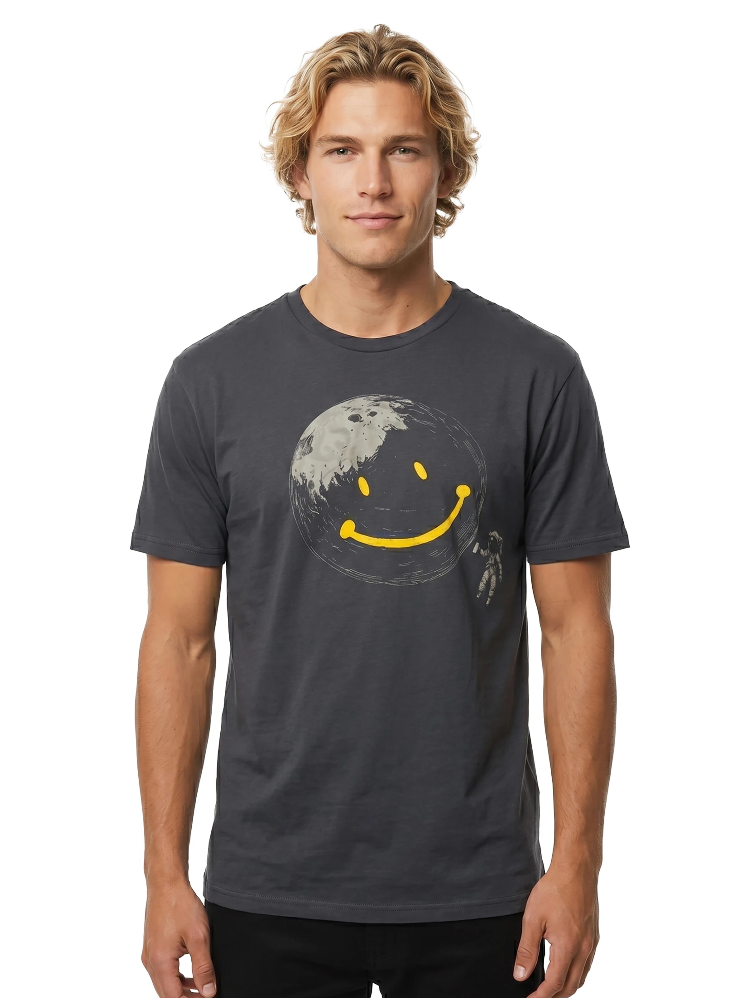 MAKAYA Shirt 'Astro-Smile' in Grey: front