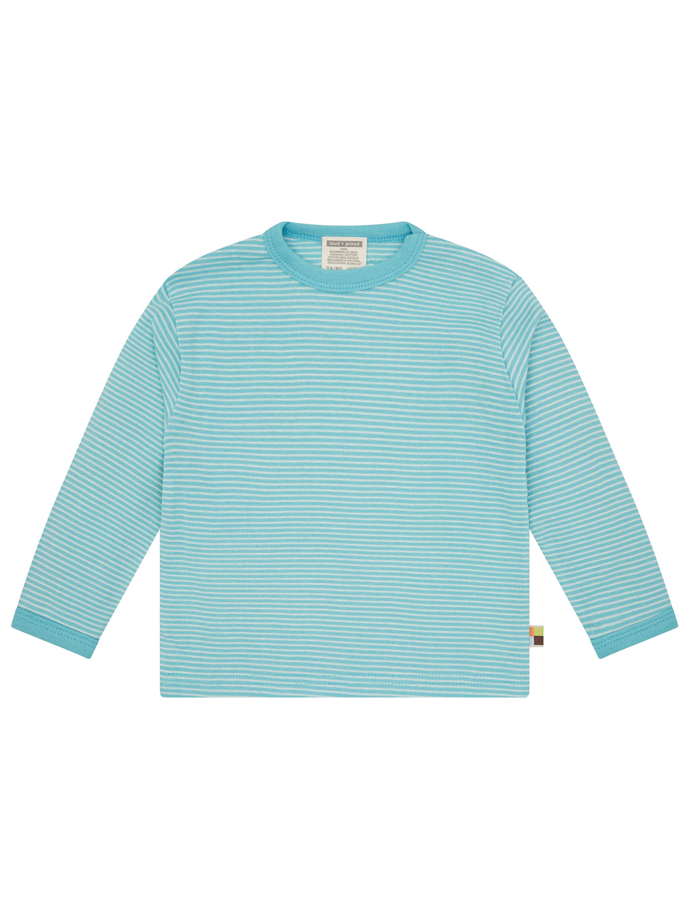 loud + proud Shirt 'Langarm Shirt Streifen'‌‌‌‌ in Blau: Vorderseite