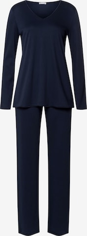 Hanro Pyjama 'Cotton Silk' in Blauw: voorkant