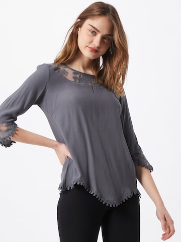 Cream Tunic 'Kalanie' in Grey: front