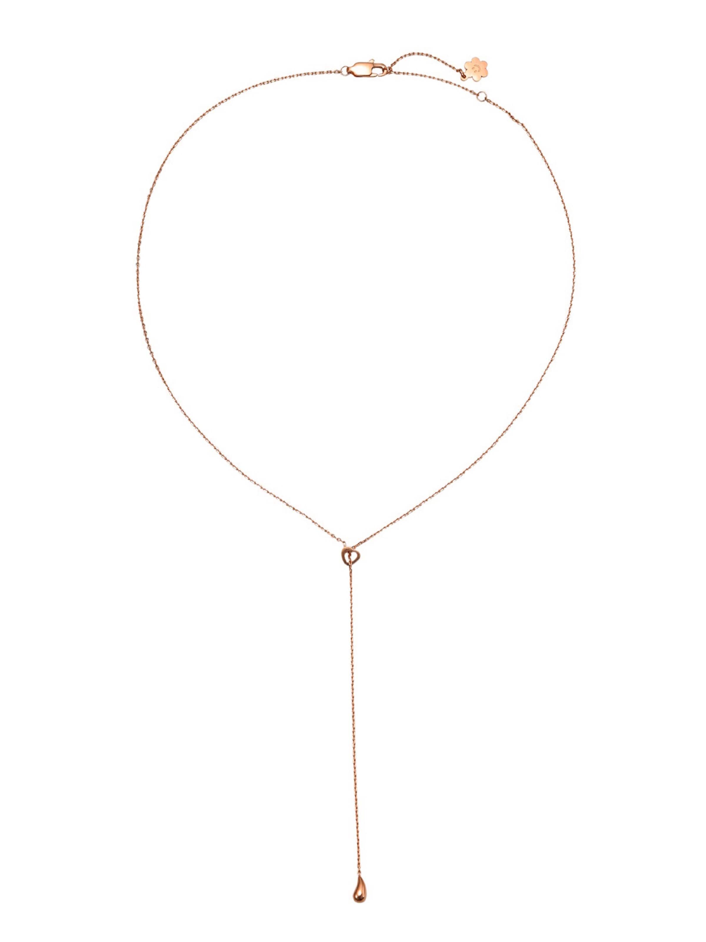 Hey Happiness Halsband 'Heart Lariat' i guld