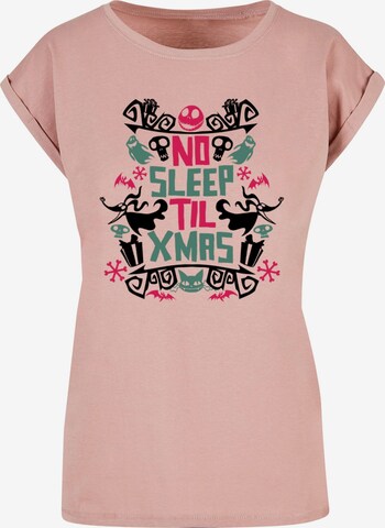 ABSOLUTE CULT Shirt 'The Nightmare Before Christmas - No Sleep' in Pink: front