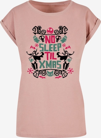 ABSOLUTE CULT Shirt 'The Nightmare Before Christmas - No Sleep' in Pink: front