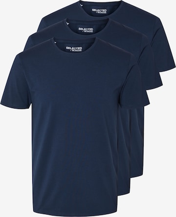 T-Shirt 'Roland' SELECTED en bleu : devant