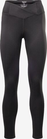 Reebok Skinny Workout Pants in Black: front