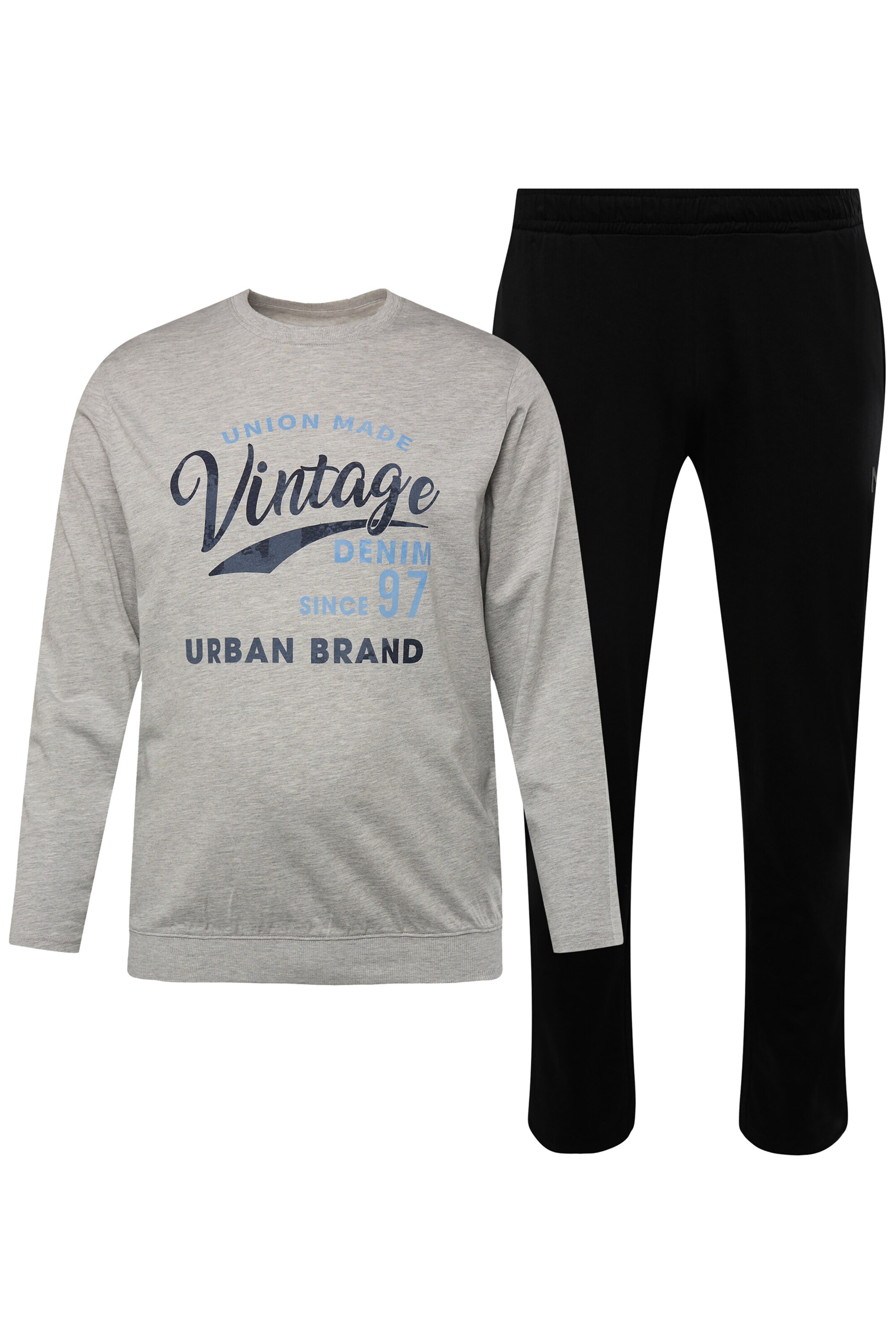 Men Plus Pyjama lang in Gemengde kleuren: voorkant