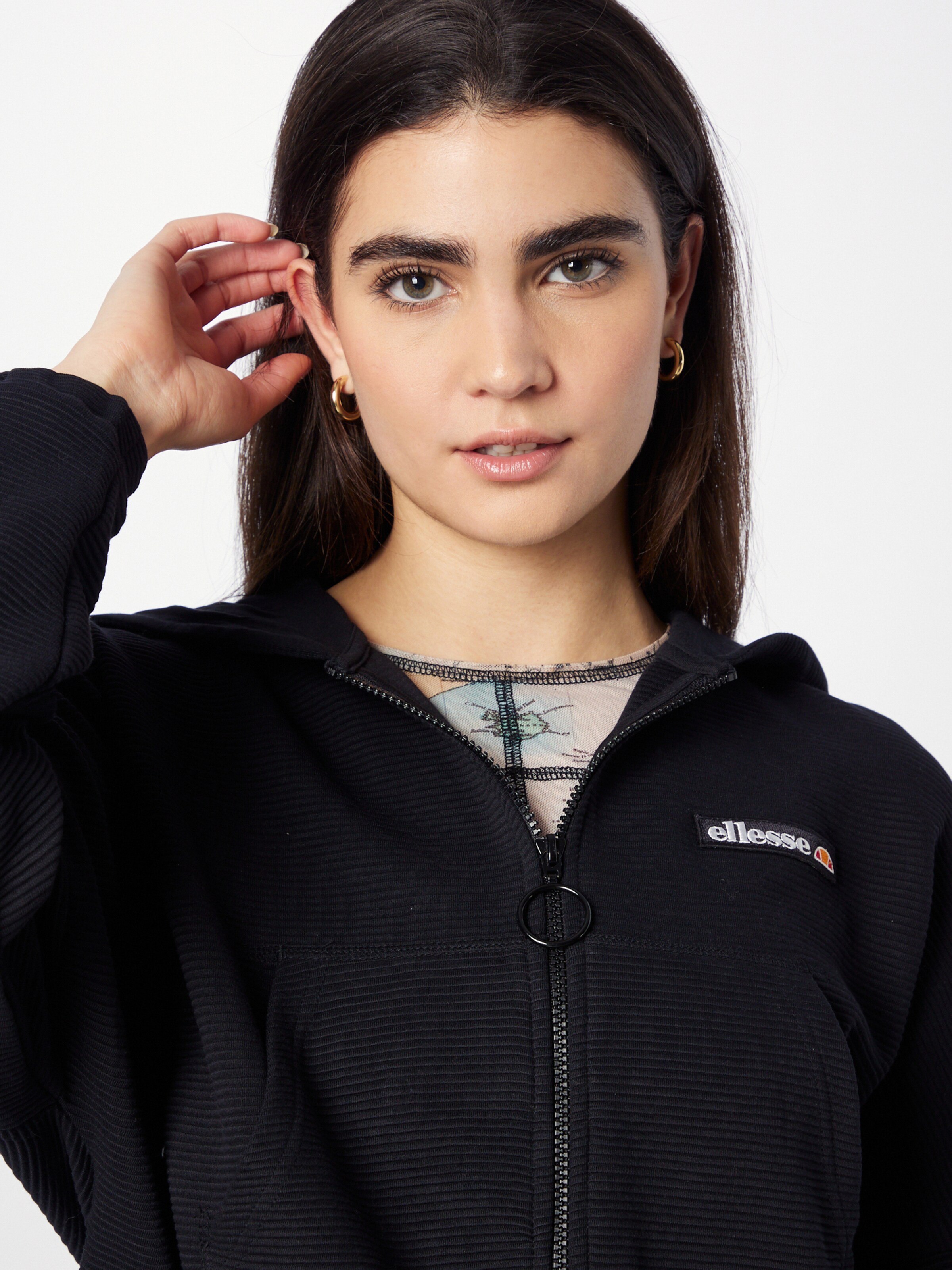 Ellesse zip shop up hoodie womens