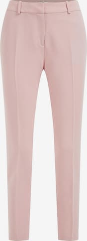 Coupe slim Pantalon à plis WE Fashion en rose : devant