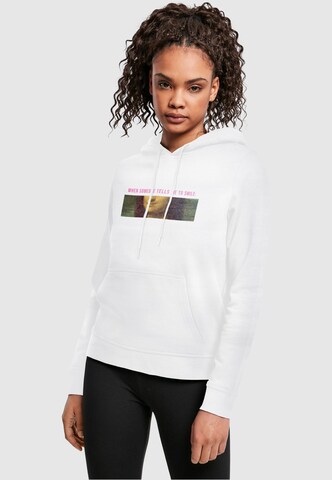Merchcode Sweatshirt 'APOH - Da Vinci Smile Mona' in Wit: voorkant