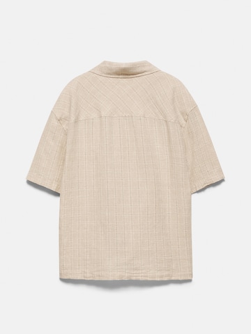 Pull&Bear Comfort Fit Hemd in Beige
