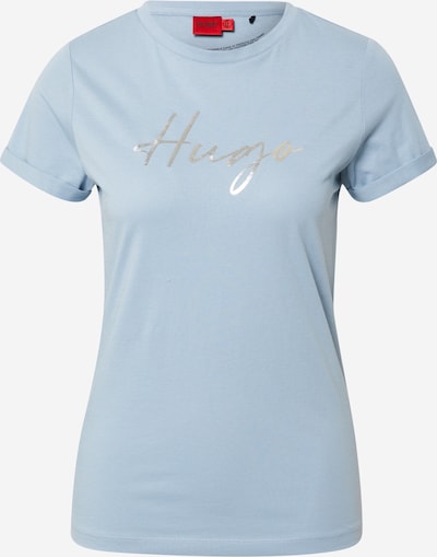 HUGO Majica | svetlo modra / srebrna barva, Prikaz izdelka