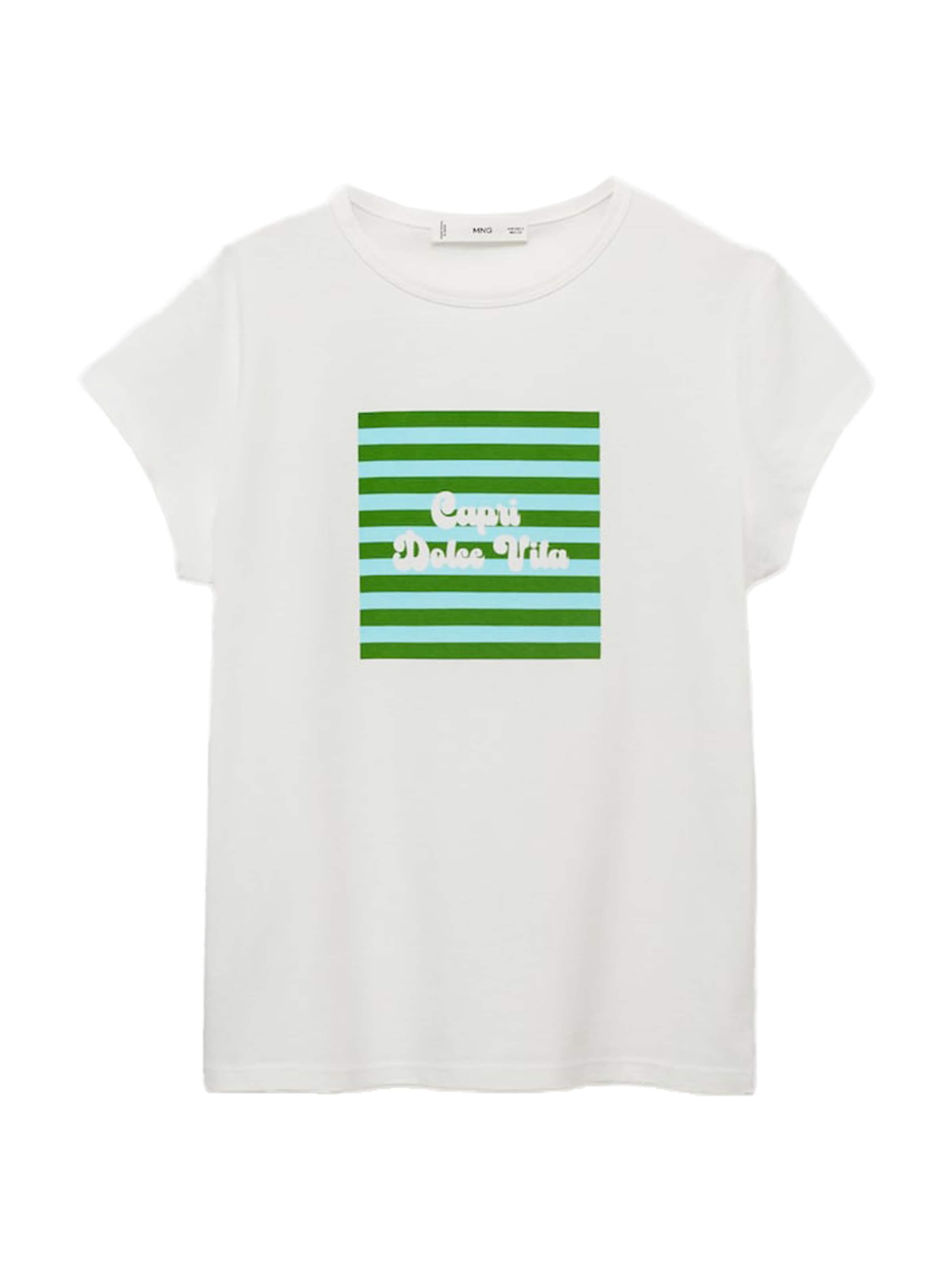 MANGO Tričko 'ILLUSTRA' – bílá: přední strana