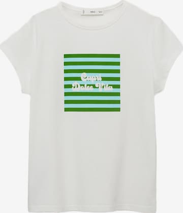 MANGO Тениска 'ILLUSTRA' в бяло: отпред