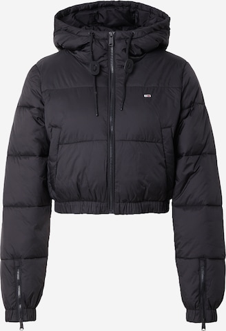 Tommy Jeans Преходно яке в черно: отпред