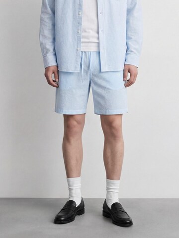 Burocs Regular Pants 'Seersucker' in Blue