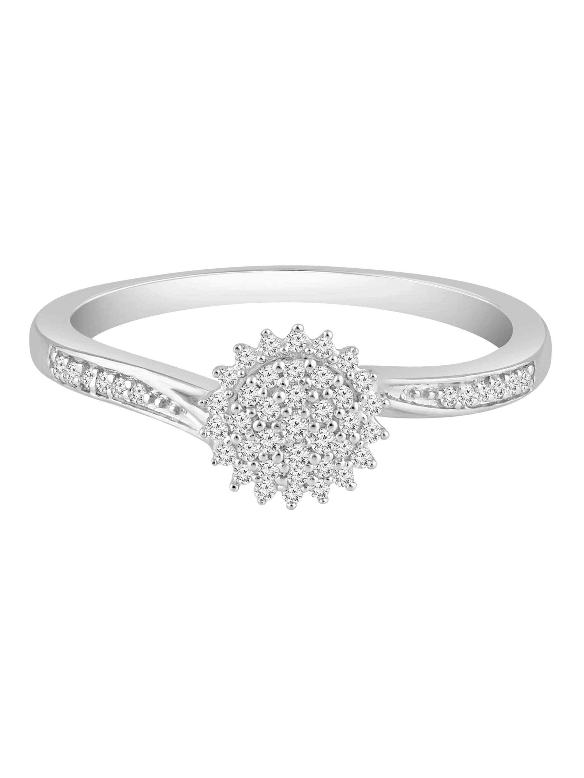 Diamant Exquis Ring in Zilver: voorkant
