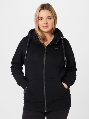 Ragwear Plus Zip-Up Hoodie 'NESKA' in Black: front