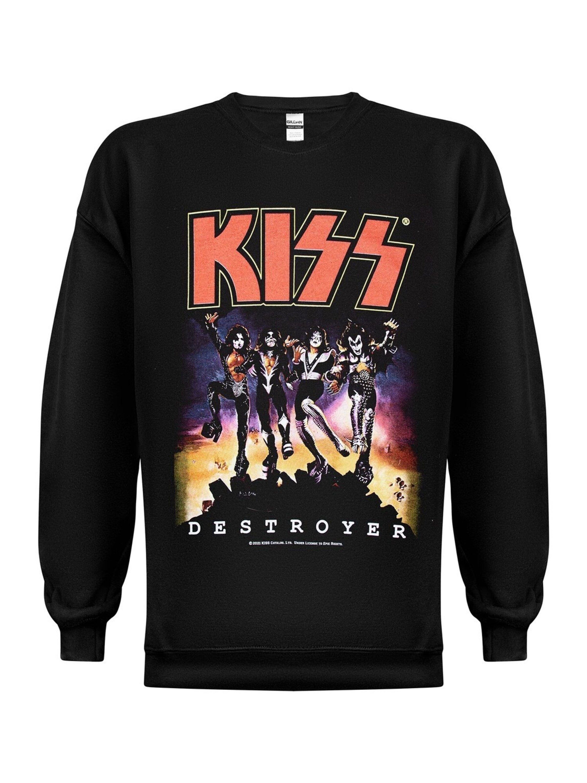 Kiss Sweatshirt 'Kiss Kiss - Destroyer Album  Cover  Sweatshirt Sweatshirt' i svart: framsida