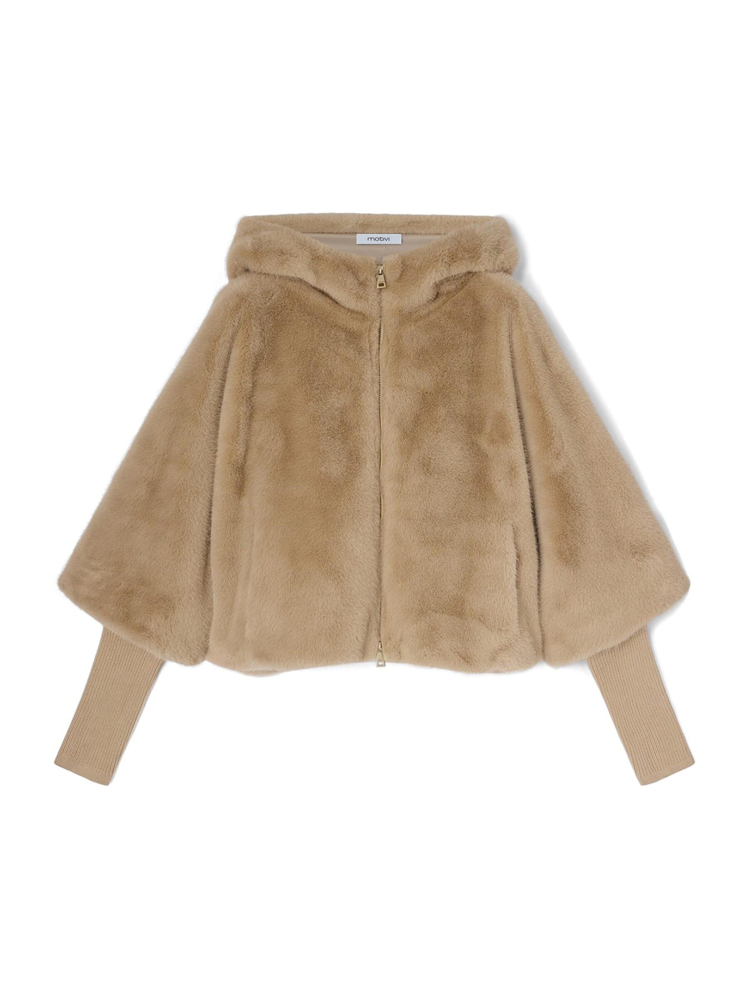 MOTIVI Winter Coat in Beige: front