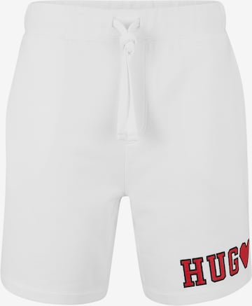 HUGO Red Regular Pants in White: front