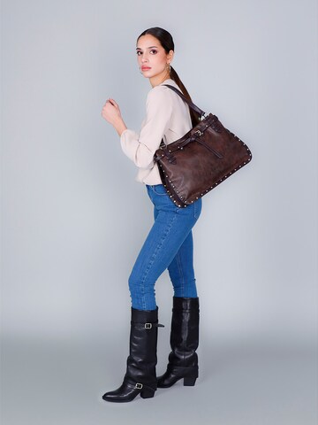 CAFè NOIR Shopper in Bruin: voorkant