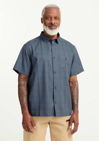 JACK WOLFSKIN Regular fit Athletic Button Up Shirt in Blue: front